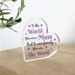 Special Mum Gift For Birthday Christmas You Are The World