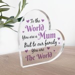 Special Mum Gift For Birthday Christmas You Are The World