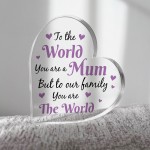 Special Mum Gift For Birthday Christmas You Are The World