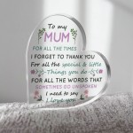 Mum Heart Acrylic Plaque Gifts for Mum Christmas Birthday