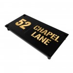 House Number Plaques Personalised Signs Address Gold Black