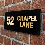 House Number Plaques Personalised Signs Address Gold Black