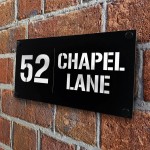 House Number Plaques Personalised Signs Address Silver Black