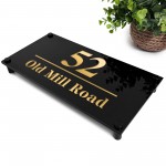 House Number Signs Personalised Address Plaque Black and Gold