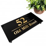 House Number Signs Personalised Address Plaque Black and Gold