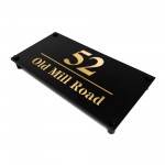 House Number Signs Personalised Address Plaque Black and Gold