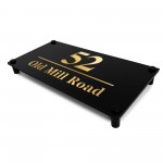 House Number Signs Personalised Address Plaque Black and Gold