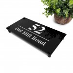 House Number Signs Personalised Address Plaque Black Silver