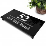 House Number Signs Personalised Address Plaque Black Silver