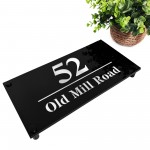 House Number Signs Personalised Address Plaque Black Silver