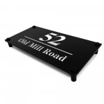 House Number Signs Personalised Address Plaque Black Silver