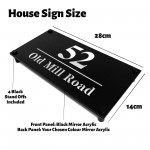 House Number Signs Personalised Address Plaque Black Silver