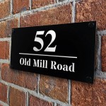 House Number Signs Personalised Address Plaque Black Silver