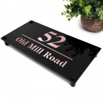 House Number Signs Personalised Address Plaque Black Rose Gold