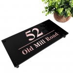 House Number Signs Personalised Address Plaque Black Rose Gold