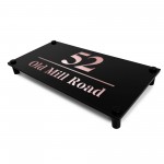 House Number Signs Personalised Address Plaque Black Rose Gold