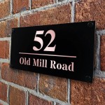 House Number Signs Personalised Address Plaque Black Rose Gold