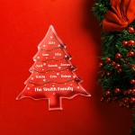 Personalised Family Christmas Decoration Freestanding Tree