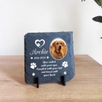 Personalised Pet Memorial Plaque With Photo Square Slate