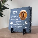 Personalised Pet Memorial Plaque With Photo Square Slate