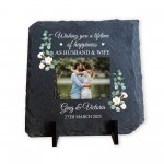 Personalised Mr And Mrs Photo Frame Slate Plaque Wedding Gifts