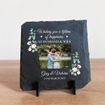 Personalised Mr And Mrs Photo Frame Slate Plaque Wedding Gifts