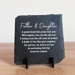 Father and Daughter Slate Coaster Plaque Gift Dad Daughter