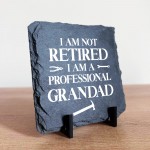 Funny Gift For Grandad, NOT RETIRED PROFESSIONAL GRANDAD PLAQUE