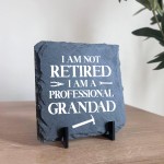 Funny Gift For Grandad, NOT RETIRED PROFESSIONAL GRANDAD PLAQUE