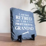 Funny Gift For Grandad, NOT RETIRED PROFESSIONAL GRANDAD PLAQUE