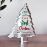 Personalised Babys 1st Christmas Ornament Acrylic Tree Plaque