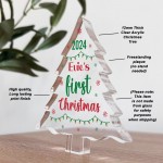 Personalised Babys 1st Christmas Ornament Acrylic Tree Plaque