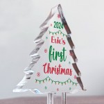 Personalised Babys 1st Christmas Ornament Acrylic Tree Plaque