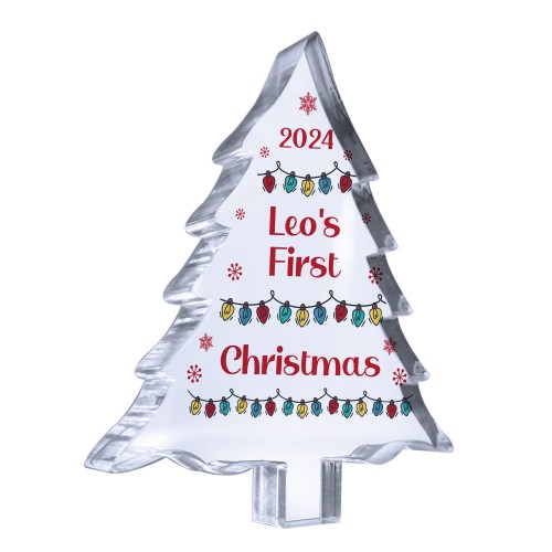 Personalised Baby Girl Boys 1st Christmas Ornament Acrylic Tree