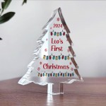 Personalised Baby Girl Boys 1st Christmas Ornament Acrylic Tree