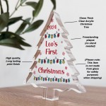 Personalised Baby Girl Boys 1st Christmas Ornament Acrylic Tree