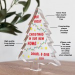 Personalised First Christmas In Our New Home Acrylic Tree Plaque