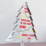 Personalised First Christmas In Our New Home Acrylic Tree Plaque