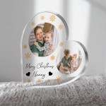 Merry Christmas Nanny Gift Personalised Acrylic Plaque With Phot