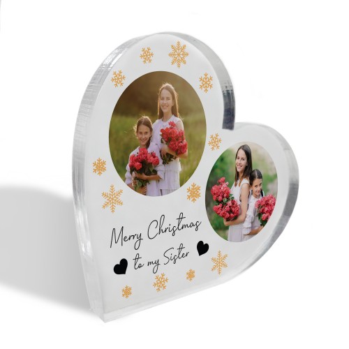 Merry Christmas To My Sister Gift Personalised Acrylic Plaque