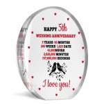 5th Anniversary Wedding Gifts for Wife Couple Gift Acrylic Sign