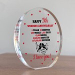 5th Anniversary Wedding Gifts for Wife Couple Gift Acrylic Sign