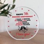 5th Anniversary Wedding Gifts for Wife Couple Gift Acrylic Sign