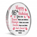 16th Birthday Gifts For Daughter Granddaughter Niece Plaque