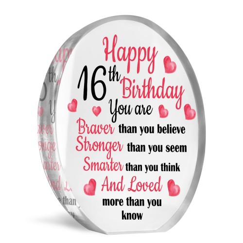 16th Birthday Gifts For Daughter Granddaughter Niece Plaque