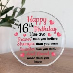 16th Birthday Gifts For Daughter Granddaughter Niece Plaque