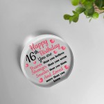 16th Birthday Gifts For Daughter Granddaughter Niece Plaque