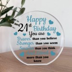 21st Birthday Gifts For Son Grandson Nephew Acrylic Plaque