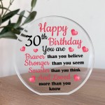 30th Birthday Gifts For Daughter Granddaughter Niece Acrylic