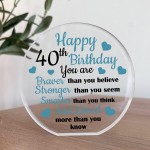 40th Birthday Gifts For Dad Uncle Son Acrylic Plaque Keepsake